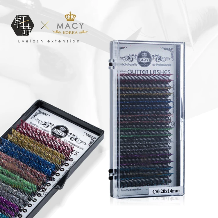 MACY Glitter lash High Quality Individual Private Label Volume Eyelash Extension