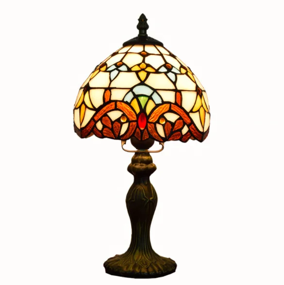 Biumart Hand-made Nordic Home Decor Glass Table Lamps Luxury Tiffany Night Lamp For Bedroom Decoration