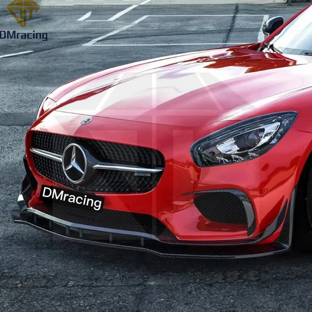 Губа Передняя из углеродного волокна в стиле DM (4 шт.) для MERCEDES BENZ AMG GT GTS 2015-2020, губа переднего бампера