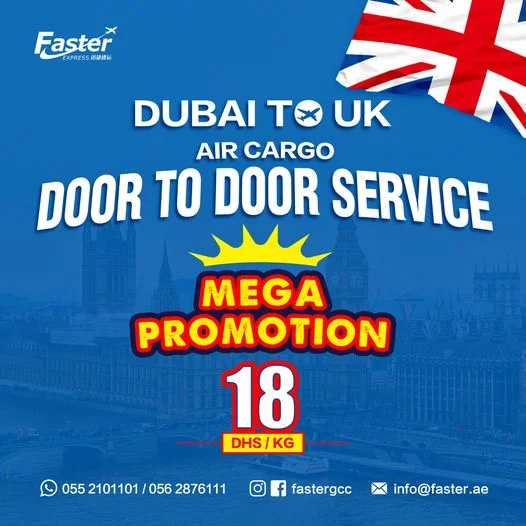 Cheapest Rate Door to Door delivery service Dubai UAE to UK Air Cargo service