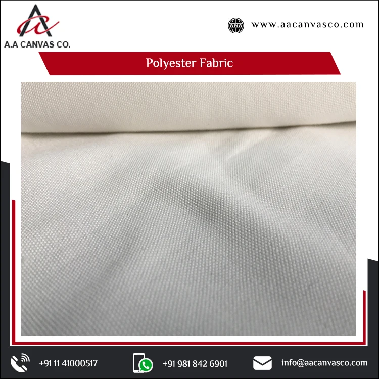 New Best Quality Recycled Polyester Material Printed Canvas Fabric for Dress in white colour from Indian supplier