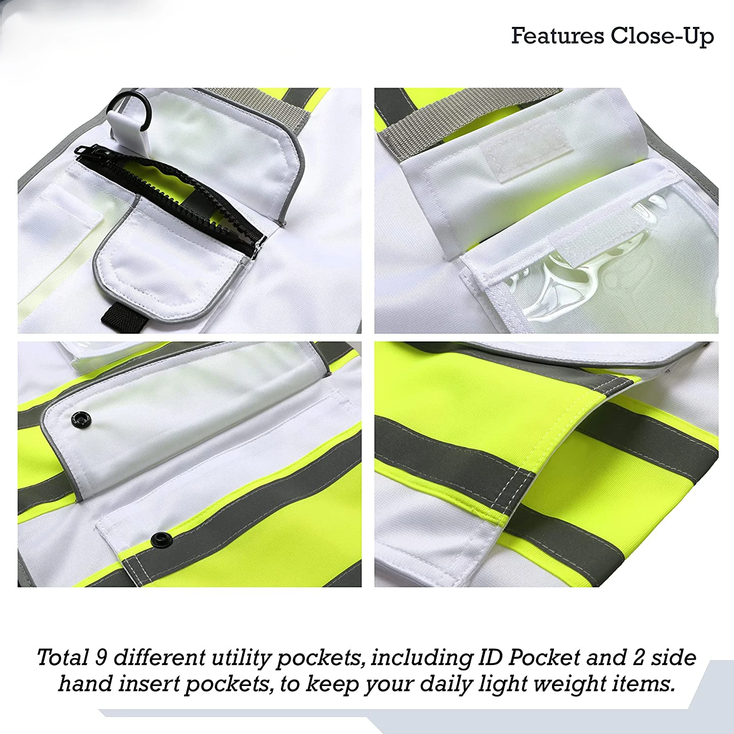 OEM Customized logo high visibility reflector construction work pockets reflective safety vest