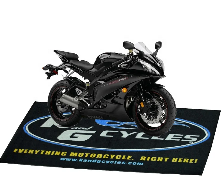 Anti Slip Customized Design Printed Indoor or Outdoor Logo Floor Dirt Bike Pit Mat Spin Bike Garage Motorcycle Pit Rubber Mat