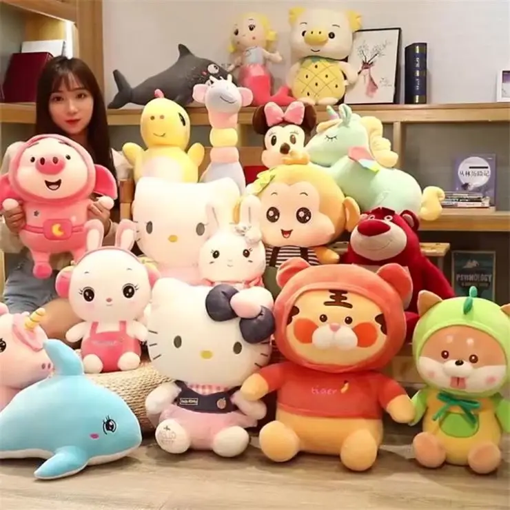 New Small Kids Mini Owl Mascot Moose Avocado Pig Turtle Lion Plush Toy Shark Stuffed Animal Sheep Osos Peluche Mayoreo