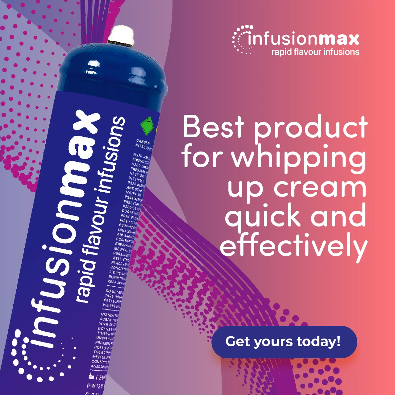 Известный оптовый продавец InfusionMax канистра N2O для взбитого крема по лучшей