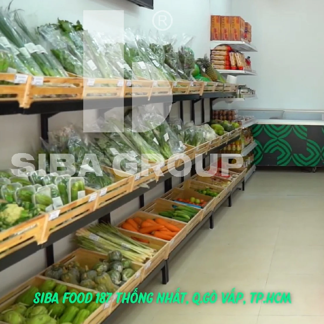 Vietnam Wholesale Good Quality Supermarket Shelve Heavy Duty Single-sided Fruit & Vegetable Display Stand Racks with 3 Layers