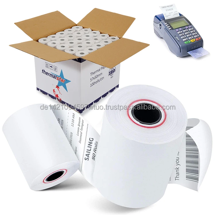 Printed Thermal POS Paper roll 57mm Cashier Printing Thermal Paper roll