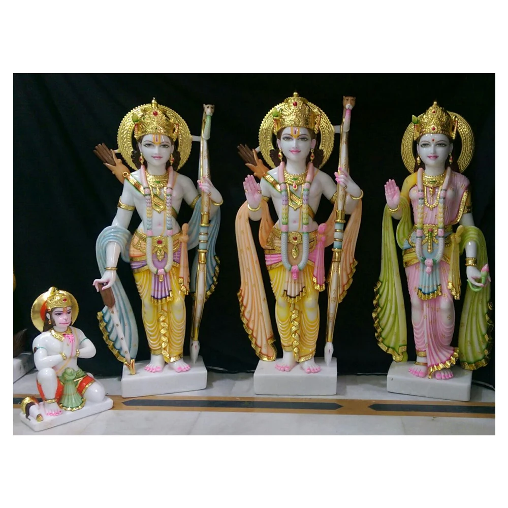 Великолепная Белая Мраморная Статуя Shree Ram Darbar ручной работы с Maa Sita Laxman Hanuman для Дивали и дуссехра Пуджа