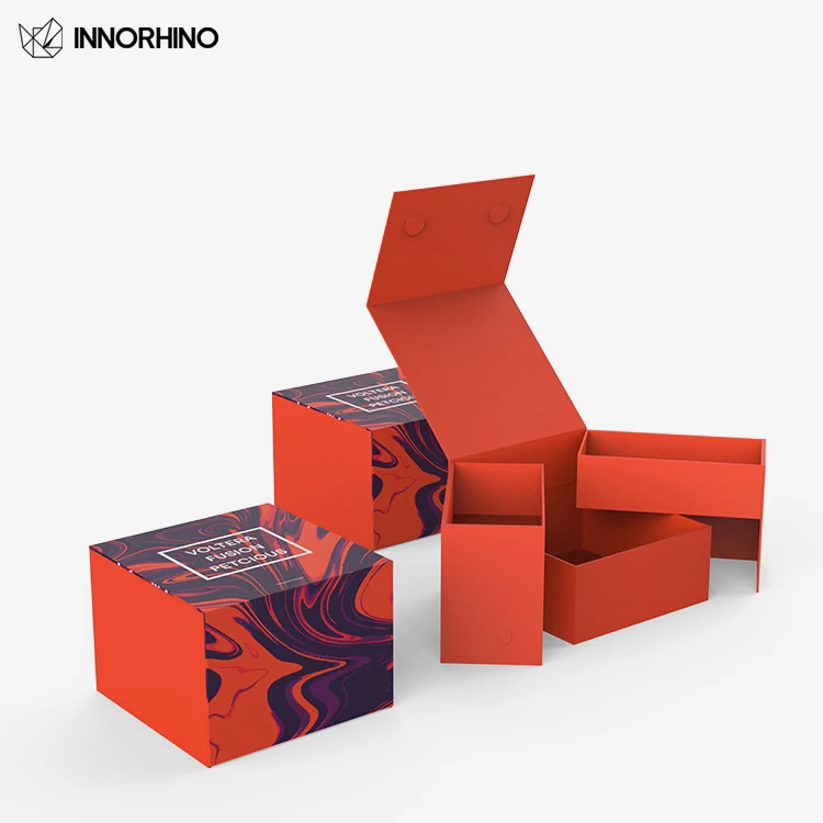 B5-105-03 Custom Foldable Magnetic Box Wholesale Collapsible Cardboard Custom Logo Paper Lid Flip Top Lid Paper Rigid Box