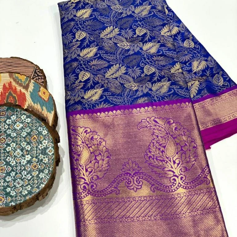Pure Banarasi Silk Saree in Pure Zari Weaving With Banarasi Blouse Piece