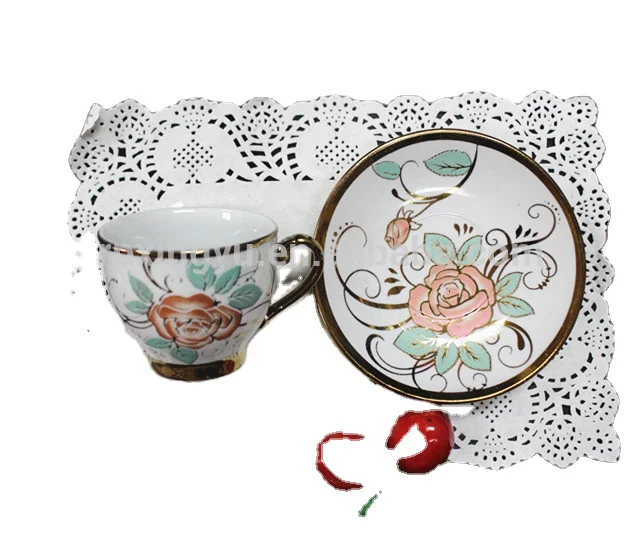 Chaozhou porcelain factory gold plated turkish tea set