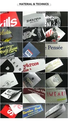 Vietnam Factory High Quality Custom Wholesale Name Tag Brand Logo Washable Size Labels Woven Clothing Size Tags