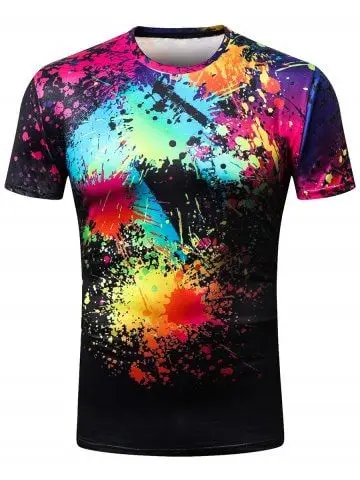 
Allover sublimation printed casual fashion O neck Men t shirt Wholesale price 3D printed Men tee shirt polyester promotional tee 