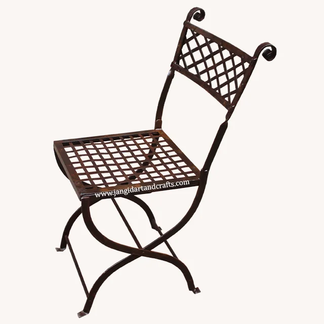 Популярный античный деревенский кованый железный складной ресторанный обеденный винтажный промышленный стиль металлический открытый садовый стул распродажа