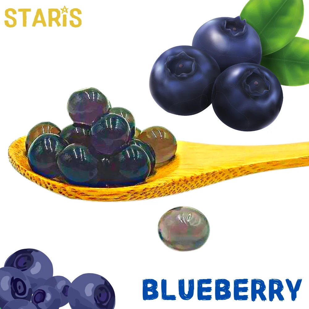 [Заказ образца] Бесплатная доставка, ароматизатор черничного сока boba, тайваньский жемчуг tapioca halal