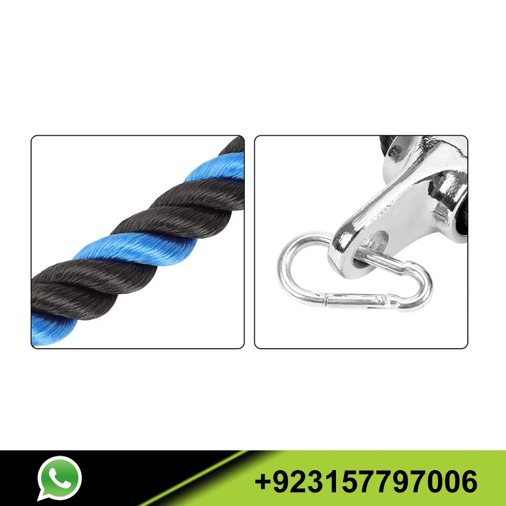 Heavy Duty Coated Nylon Tricep Rope 28  inches Pulldown For Weightlifting Rope with Solid Rubber
