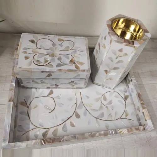 Classic Design Mother of Pearl Tray with Burner and Box with suitable price