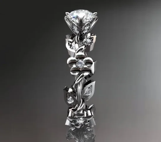 Enormous design moissanite colorless diamond DEF Certified solitaire ring 10k/14k  White gold Low price worldwide delivery