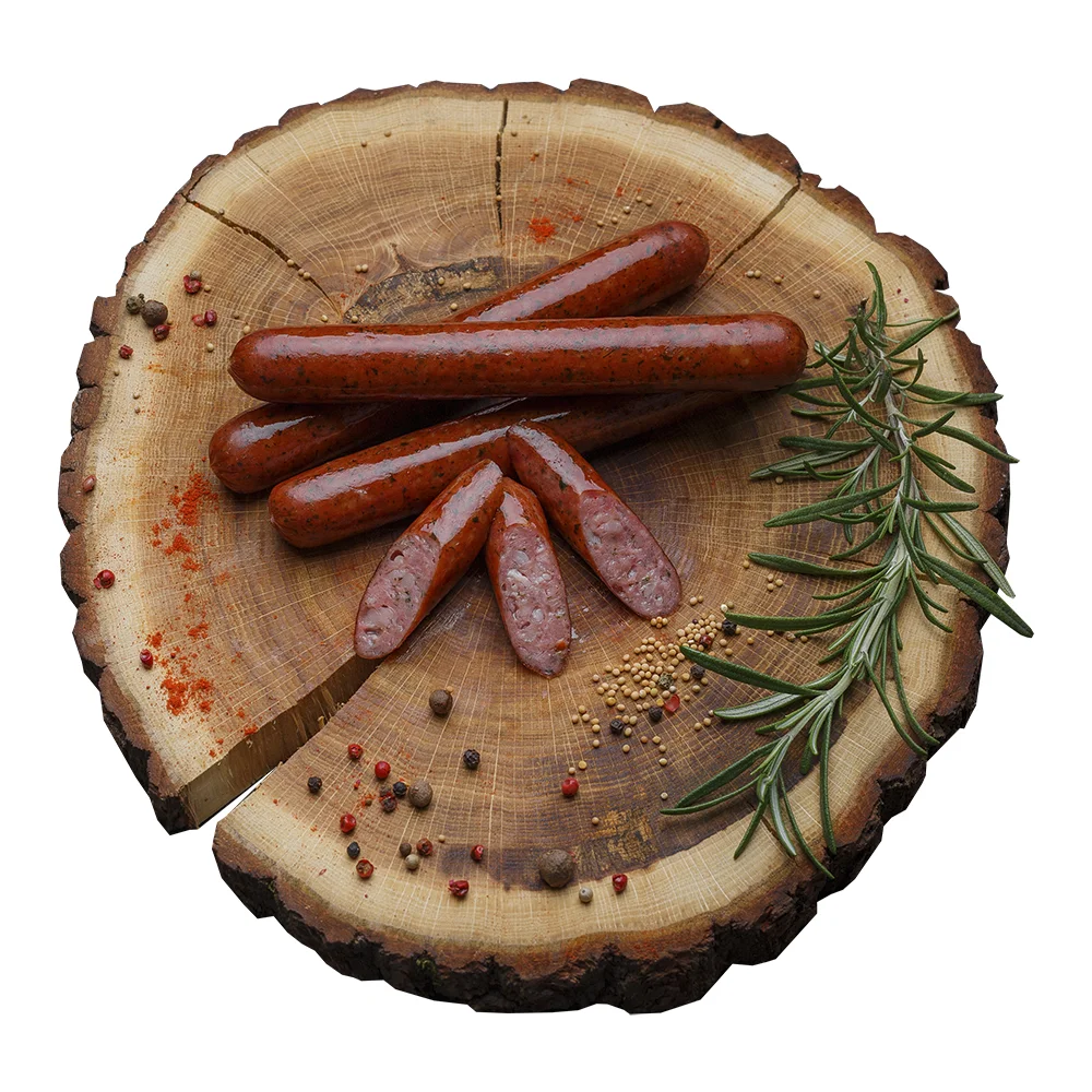 
Meat food vacuum pack of smoked frozen hot dog Bavarian sausages 