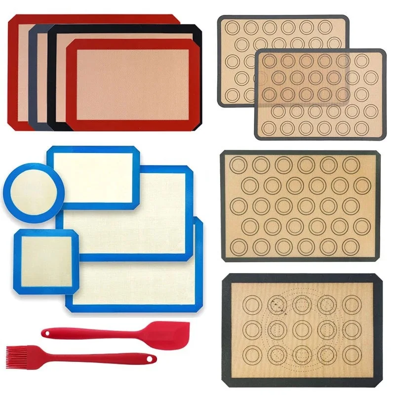 Customizable Kitchen Baking tools Square Round Air Fryer Liners Heat Resistant Non-stick silicone baking mat pastry