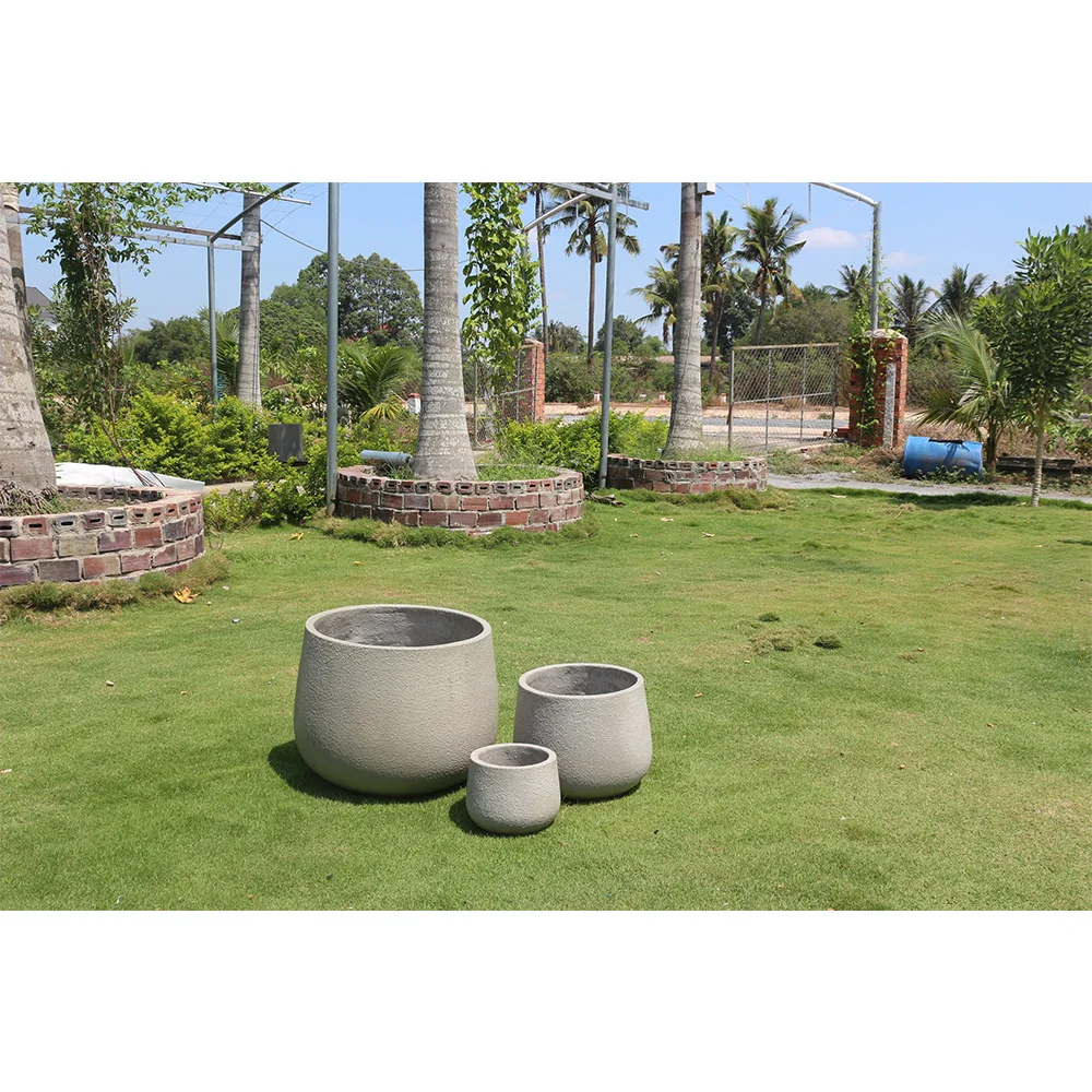 Ancient GRC Stone Pottery Set Designed for Propagating Garden Decor Planter Aristocratic Outdoor Planting Kit