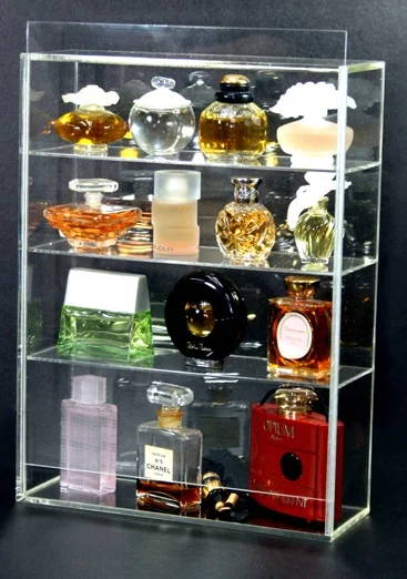 Small Acrylic display box for mini figurine, collectibles, model cars and perfume with sliding door