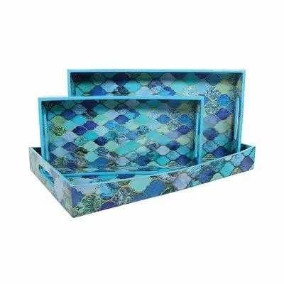 Эмалированный деревянный поднос с ручкой сервировочный для дома кухни и отеля декоративный прямоугольный экономичная распродажа