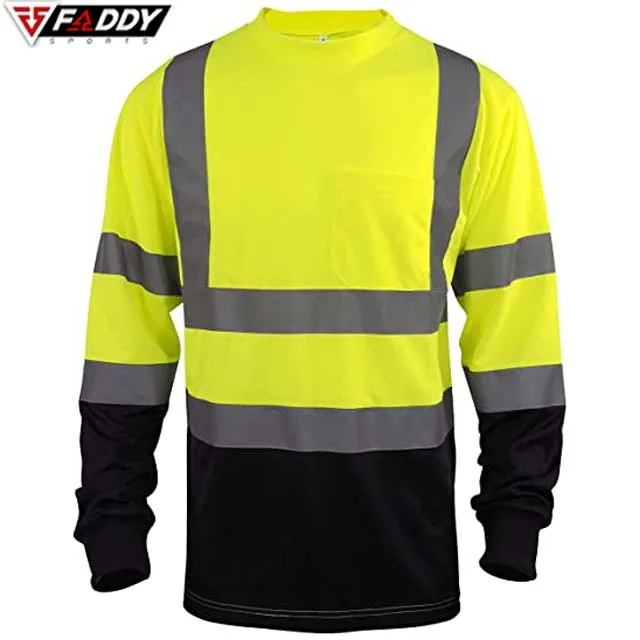 Оптовая продажа рабочая одежда на заказ мужская рубашка светоотражающие полосы 360 рефлекторная лента с отражающим логотипом мягкая дышащая ткань