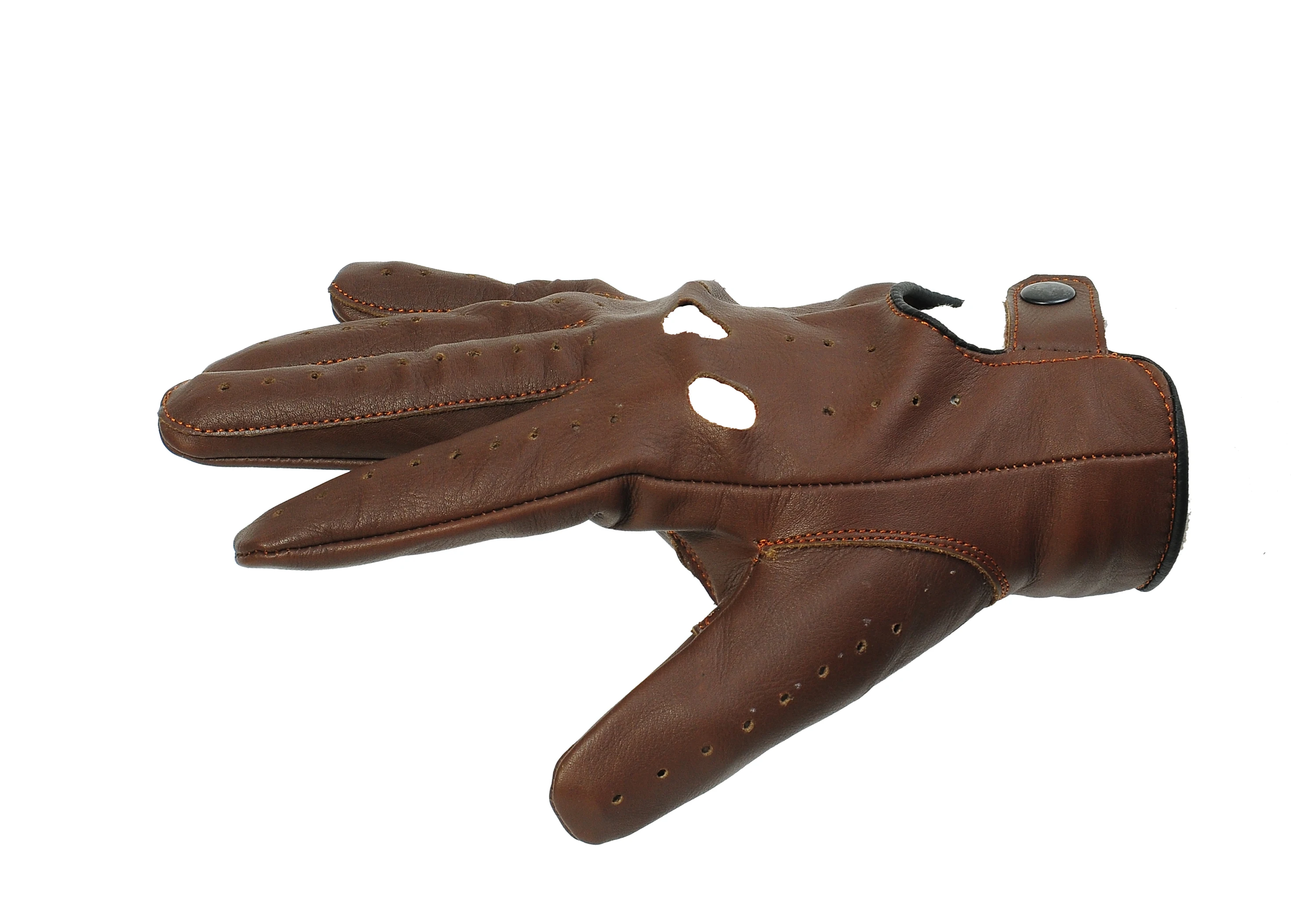 Genuine Leather Full Fingers Reverse Stitched Anti Slip Firm Grip Breathable TouchScreen Driving Gloves