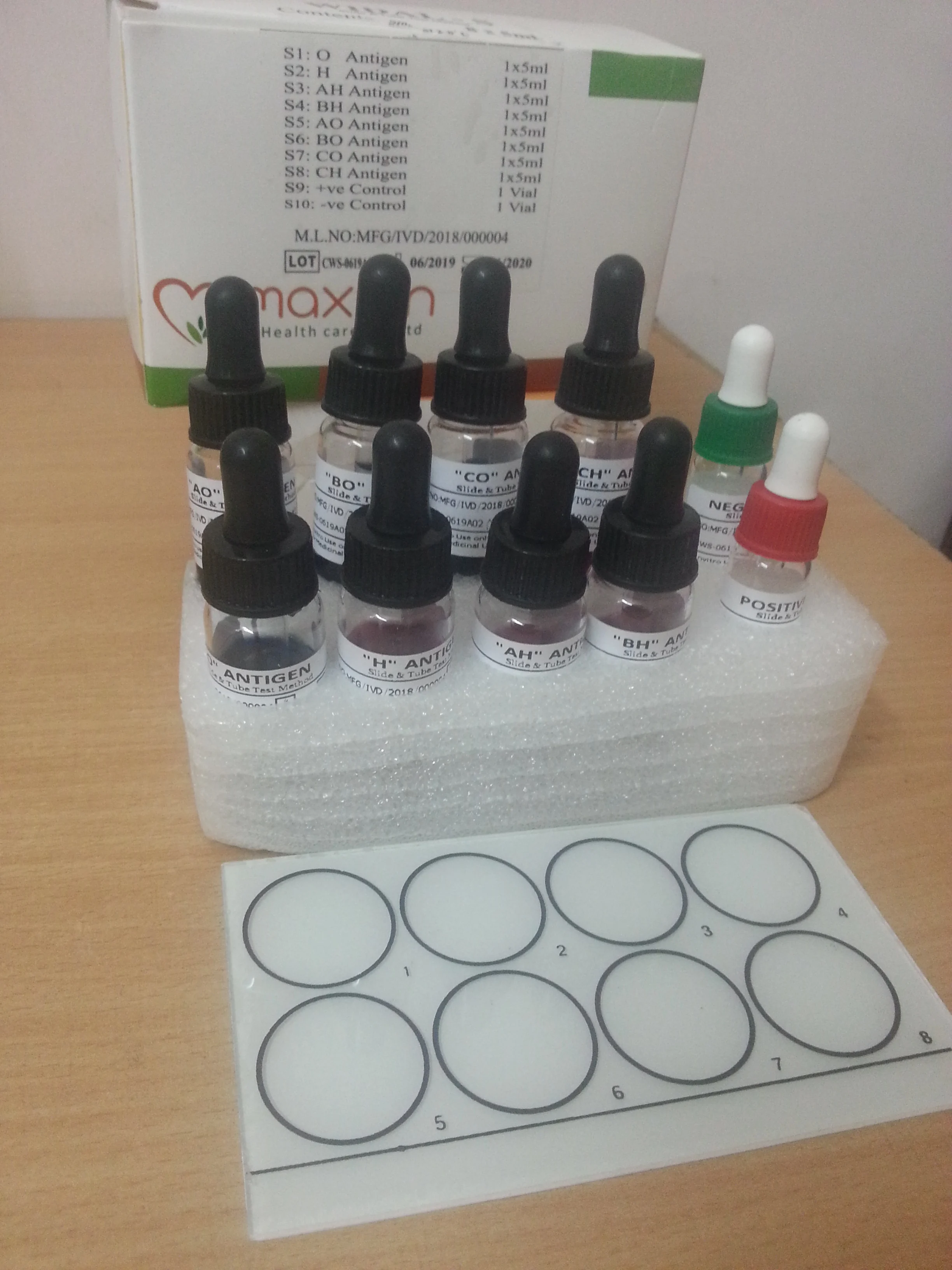 Brand New - Maxwin Widal Antigen Slide Tube Test Kit Manufacturer | Book yours now for Bulk Orders
