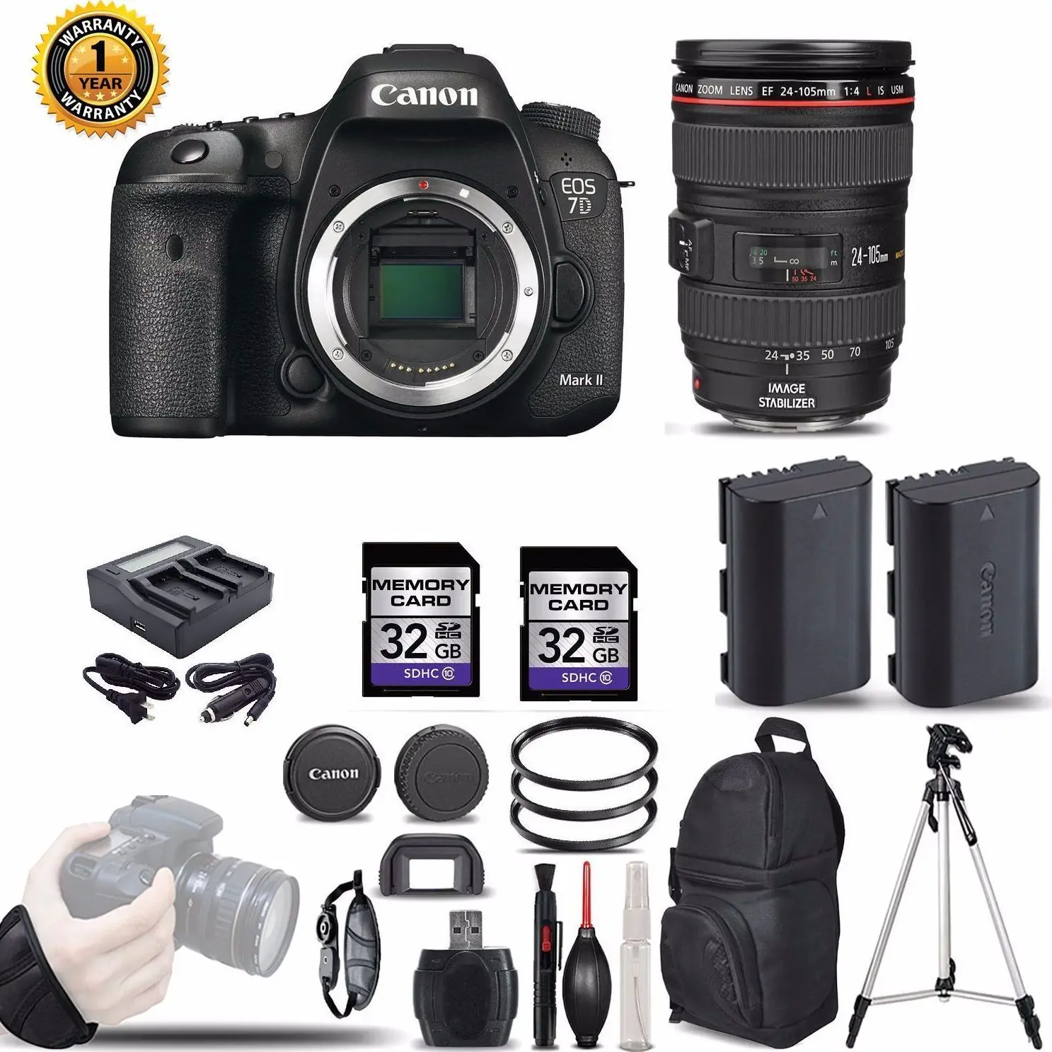 
Wholesales For C EOS 7D Mark II DSLR 26.2MP Digital Camera with Lens And Carry Case 