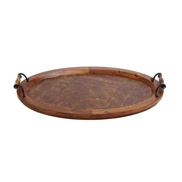 Custom Size Eco-Friendly Acacia Wood Rolling Tray Rectangular Food Tray for Home Use Decorative Serving Tray