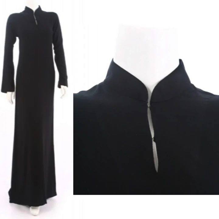 New Design High Neck Buttoned abaya women muslim dress in Organic Regular Cotton or UV Resistant Eco-Friendly Bamboo Fabric