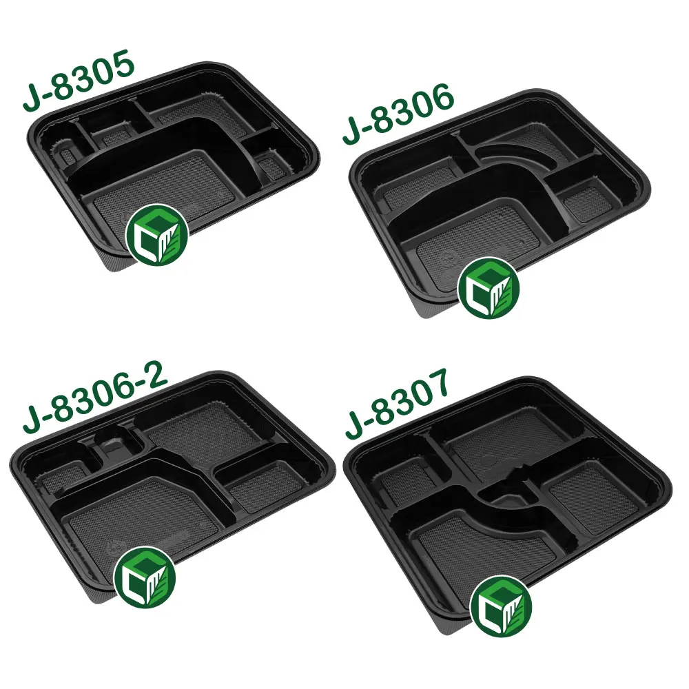 Черная коробка бэнто одноразовый пластиковый контейнер для