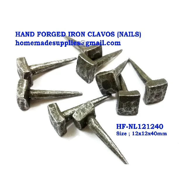 HAntique Hand Forged Iron Clavos Nails - Blacksmith Medieval  Decorative Nails and Studs for Doors and Cabinets (30/1)