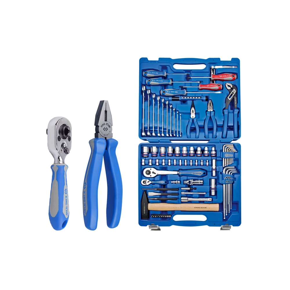 KING TONY Leading 81 PCS 1/2+1/4 Inch Hand Sockets Set Tool Kit Car Repair Household 7581MR