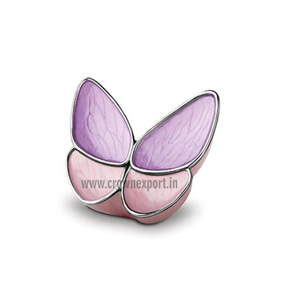 Pink & purple butterfly keepsake urn for babies/infants ashes funeral burial cremation urns in low prices from crown export