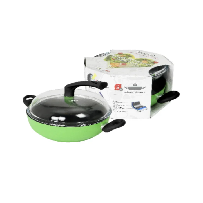 Extra-ordinary Italy Marca non-stick high end 3 layer excellent adhesion 28cm Casserole wok with lid