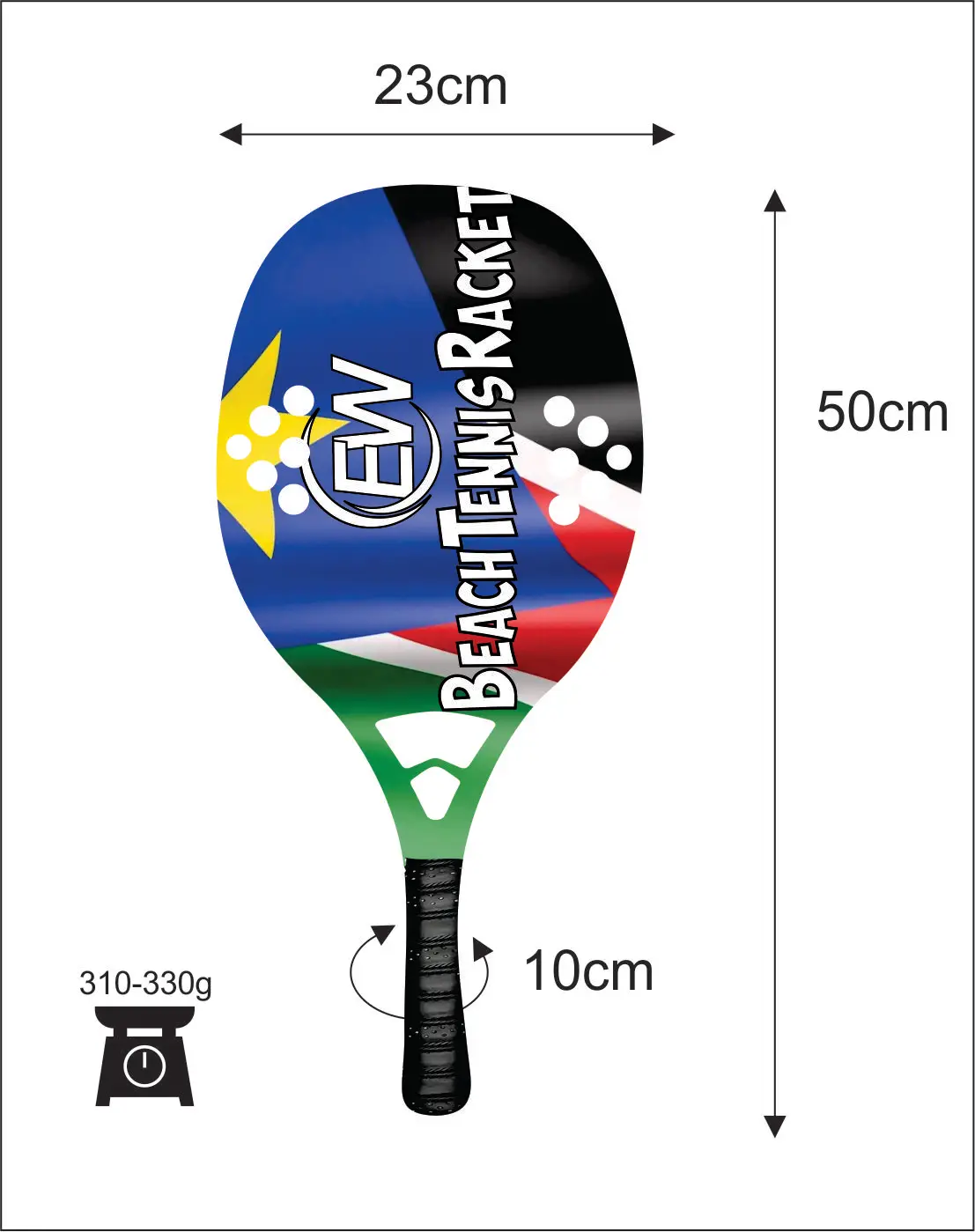 
Beach Tennis Rackets Custom Carbon glass Beach Paddle/Padel Racket with your logos and color combinations 