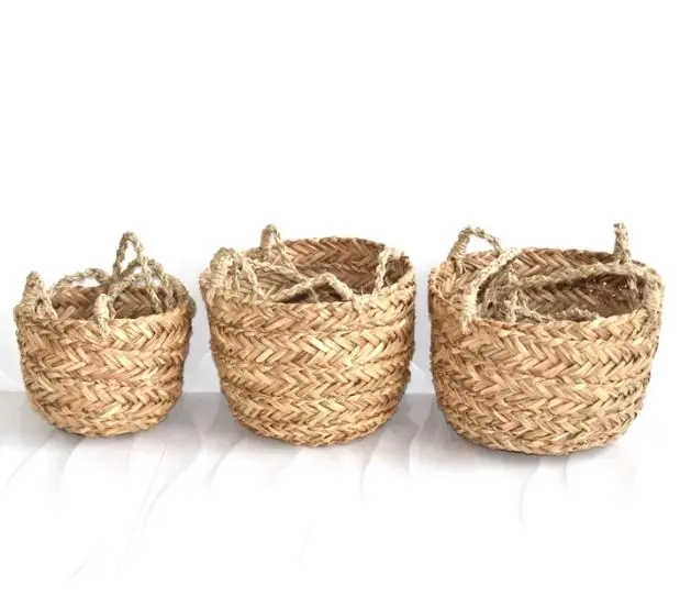 Eco-friendly Seagrass Plant Pot Hanging Basket Cheap Price Popular Natural Handmade in Vietnam Home Garden Decoration CLASSIC