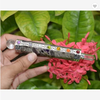 7 Чакра ауралит 23 натуральный хрустальный шар Сфера точка карандаш рейки исцеляющая палочка каменная кварцевая Палочка Маятник