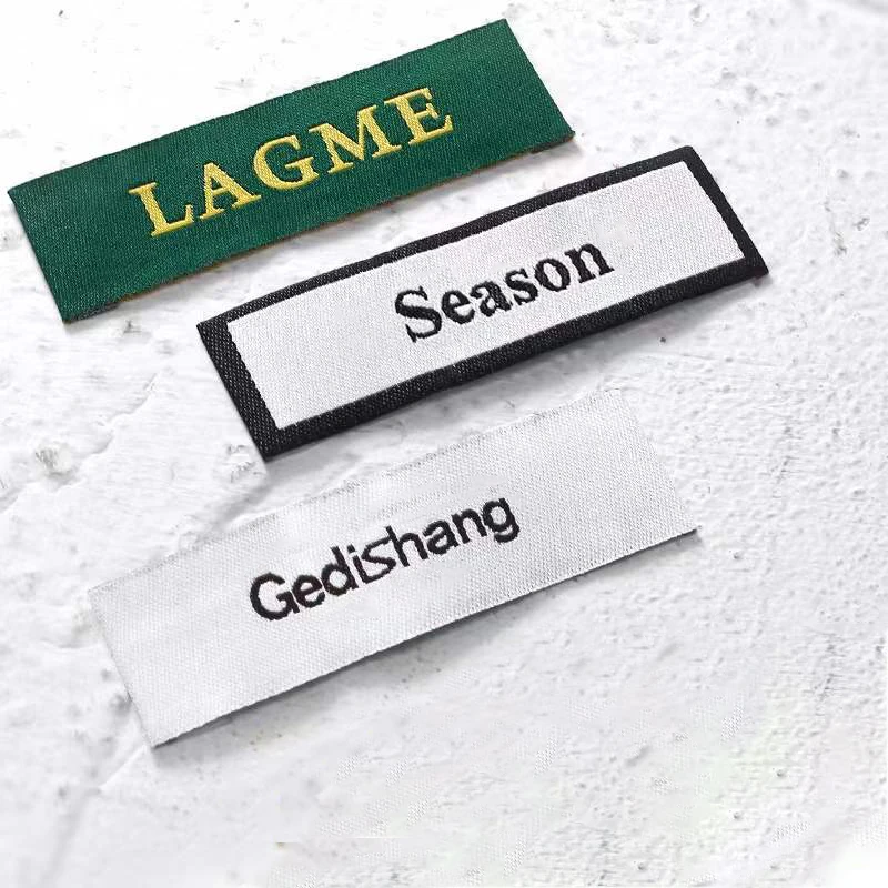 Custom Damask Woven Labels Clothes Hem Tags Label T-Shirt Clothing Main Woven Label