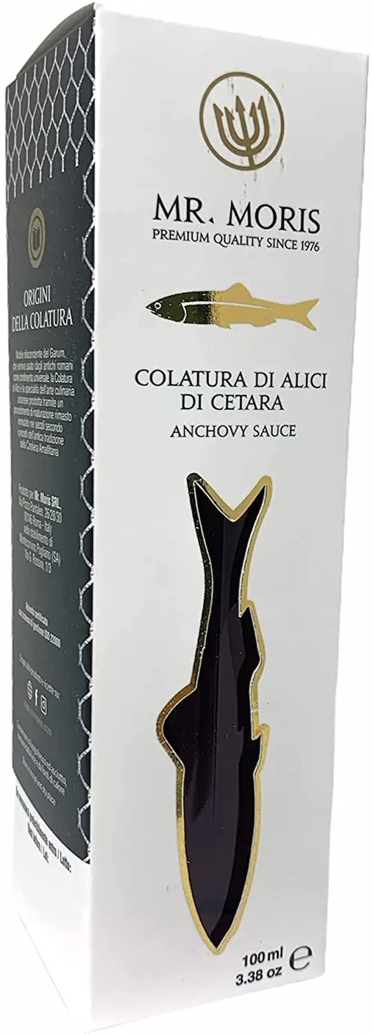Excellent Quality Anchovies Sauce of Cetara Colatura di Alici Mr. Moris Made in Italy in Deluxe Box 100 ml