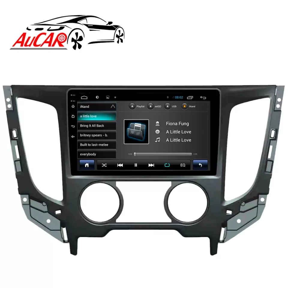 AuCar 9' Android 10 Car Radio Auto Stereo GPS Navigation 32GB-2GB Auto Electronics For Mitsubishi Triton L200 Manual AC 2015-19