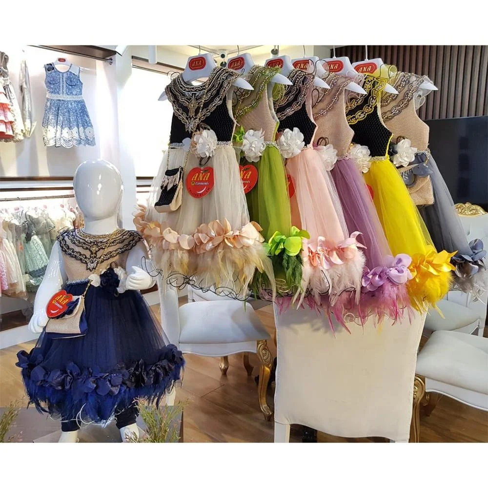 handwork body frock new design infant Kids clothing flower girl dress ruffle baby frock design