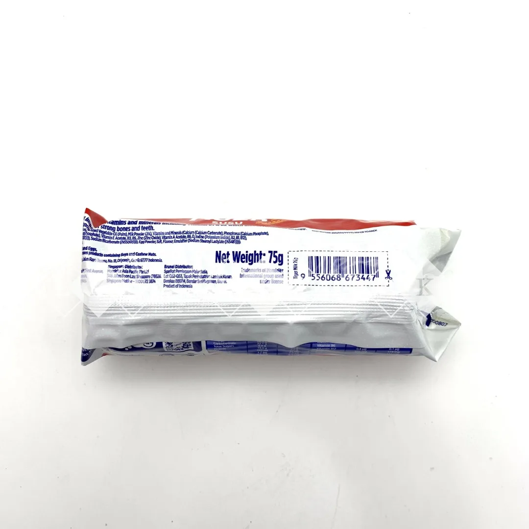 Wholesale Export Tiger Biskuat Susu Small Cookies & Biscuit 75G