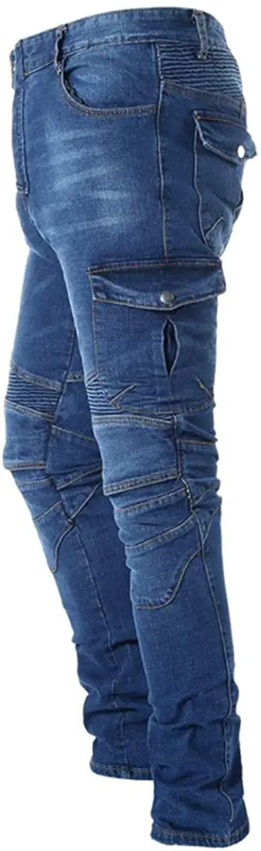 Hot selling crease style moto bike ribbed AA jeans for men, CE Protective kevlar jeans, Prime Protection