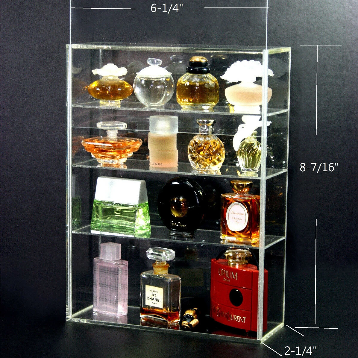 Small Acrylic display box for mini figurine, collectibles, model cars and perfume with sliding door
