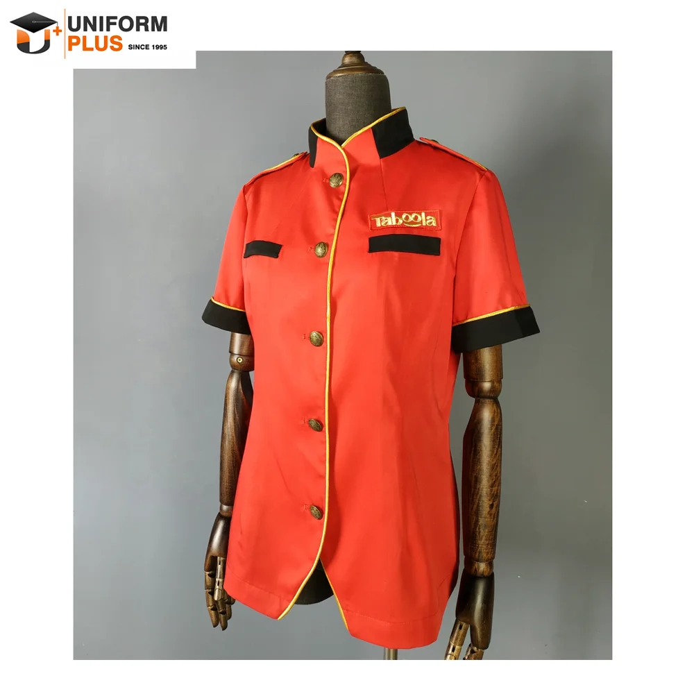 Custom OEM Hotel restaurant doorman bellboy cost design for hotel staff uniform