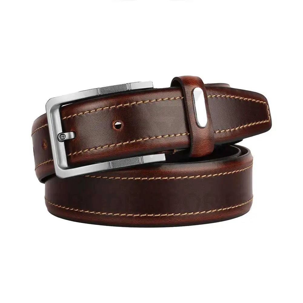 2022 Hot Double Sides PU Leather Reversible Belt for Men Black and Brown Dress Belt Rotate Buckle Belt